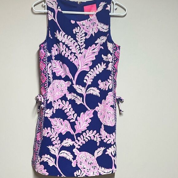 NWOT Lilly Pulitzer Donna Romper Galaxy Blue What The Shell Sz 0 - Picture 4 of 7